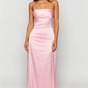 Beginning Boutique Pink Satin Dress